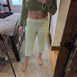 Smart Set Light Green and White Gingham Pants